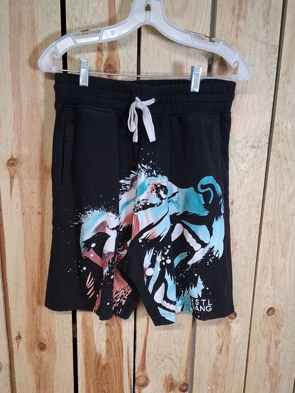 Hustle Gang Mens Shorts Size LG Black Streetwear